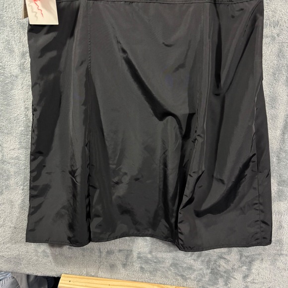 NWT Open Edit Black Spaghetti Strap Mini Dress with Side Slit Pleats Size L - Picture 10 of 14